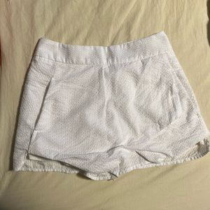 Aqua White Linen Skirt